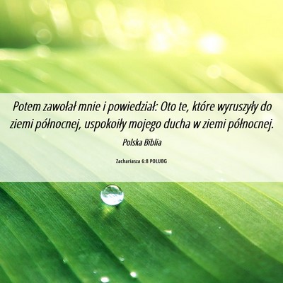Picture 06 - Zachariasza 6:8 POLUBG - Potem zawołał mnie i powiedział: Oto te, - Bible Verse Picture