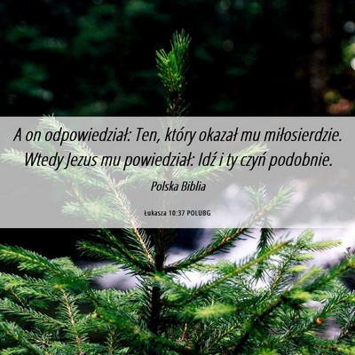 Picture 06 - Łukasza 10:37 POLUBG - A on odpowiedział: Ten, który okazał mu - Bible Verse Picture