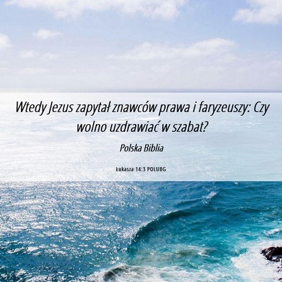 Picture 06 - Łukasza 14:3 POLUBG - Wtedy Jezus zapytał znawców prawa i faryzeuszy: - Bible Verse Picture