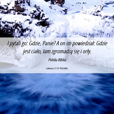 Picture 06 - Łukasza 17:37 POLUBG - I pytali go: Gdzie, Panie? A on im powiedział: - Bible Verse Picture