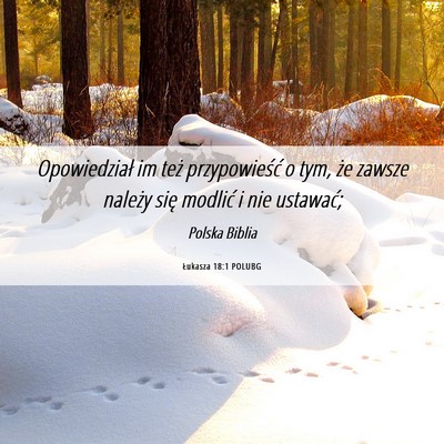 Picture 06 - Łukasza 18:1 POLUBG - Opowiedział im też przypowieść o tym, że - Bible Verse Picture
