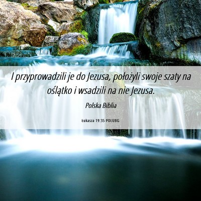 Picture 06 - Łukasza 19:35 POLUBG - I przyprowadzili je do Jezusa, położyli swoje - Bible Verse Picture