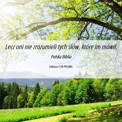 Picture 06 - Łukasza 2:50 POLUBG - Lecz oni nie zrozumieli tych słów, które im - Bible Verse Picture