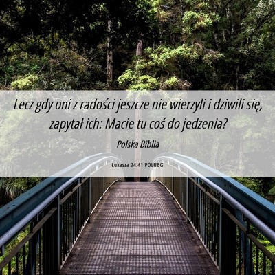 Picture 06 - Łukasza 24:41 POLUBG - Lecz gdy oni z radości jeszcze nie wierzyli i - Bible Verse Picture