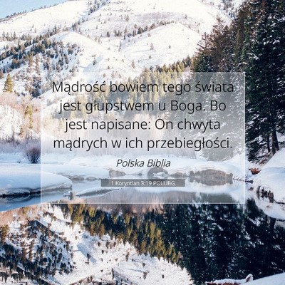 Picture 07 - 1 Koryntian 3:19 POLUBG - Mądrość bowiem tego świata jest głupstwem u - Bible Verse Picture