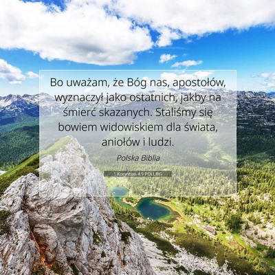 Picture 07 - 1 Koryntian 4:9 POLUBG - Bo uważam, że Bóg nas, apostołów, wyznaczył - Bible Verse Picture