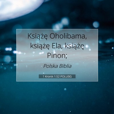 Picture 07 - 1 Kronik 1:52 POLUBG - Książę Oholibama, książę Ela, książę - Bible Verse Picture
