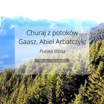 Picture 07 - 1 Kronik 11:32 POLUBG - Churaj z potoków Gaasz, Abiel - Bible Verse Picture