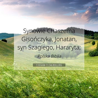 Picture 07 - 1 Kronik 11:34 POLUBG - Synowie Chaszema Gisończyka, Jonatan, syn - Bible Verse Picture