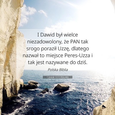 Picture 07 - 1 Kronik 13:11 POLUBG - I Dawid był wielce niezadowolony, że PAN tak - Bible Verse Picture