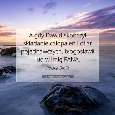 Picture 07 - 1 Kronik 16:2 POLUBG - A gdy Dawid skończył składanie całopaleń i - Bible Verse Picture