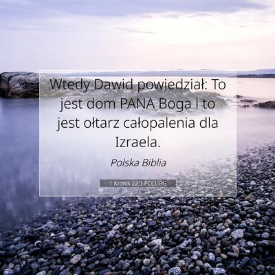 Picture 07 - 1 Kronik 22:1 POLUBG - Wtedy Dawid powiedział: To jest dom PANA Boga i - Bible Verse Picture
