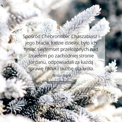 Picture 07 - 1 Kronik 26:30 POLUBG - Spośród Chebronitów: Chaszabiasz i jego - Bible Verse Picture