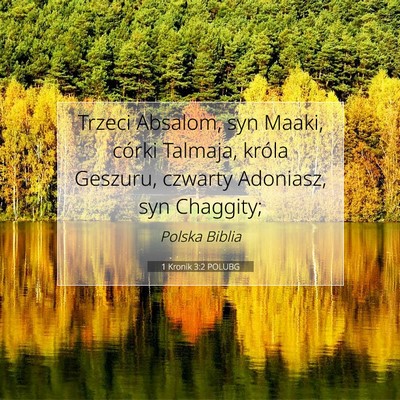 Picture 07 - 1 Kronik 3:2 POLUBG - Trzeci Absalom, syn Maaki, córki Talmaja, króla - Bible Verse Picture