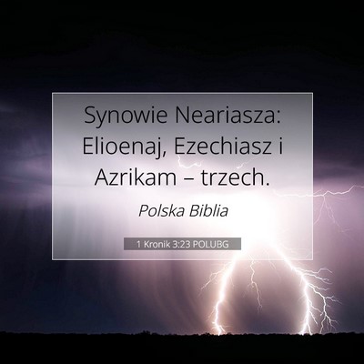 Picture 07 - 1 Kronik 3:23 POLUBG - Synowie Neariasza: Elioenaj, Ezechiasz i Azrikam - Bible Verse Picture