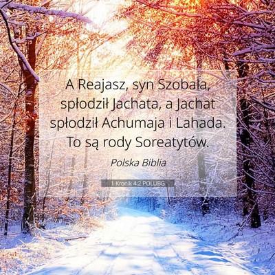 Picture 07 - 1 Kronik 4:2 POLUBG - A Reajasz, syn Szobala, spłodził Jachata, a - Bible Verse Picture