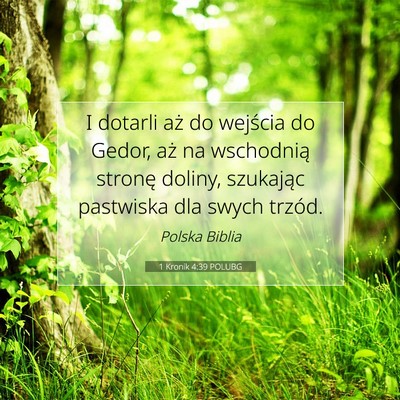 Picture 07 - 1 Kronik 4:39 POLUBG - I dotarli aż do wejścia do Gedor, aż na - Bible Verse Picture