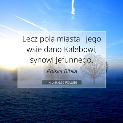 Picture 07 - 1 Kronik 6:56 POLUBG - Lecz pola miasta i jego wsie dano Kalebowi, - Bible Verse Picture