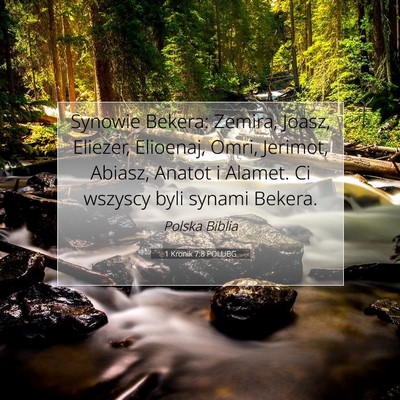 Picture 07 - 1 Kronik 7:8 POLUBG - Synowie Bekera: Zemira, Joasz, Eliezer, Elioenaj, - Bible Verse Picture