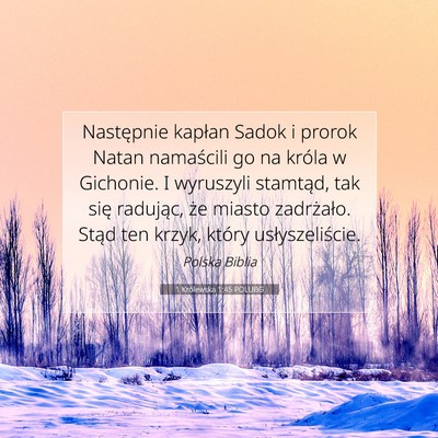 Picture 07 - 1 Królewska 1:45 POLUBG - Następnie kapłan Sadok i prorok Natan - Bible Verse Picture