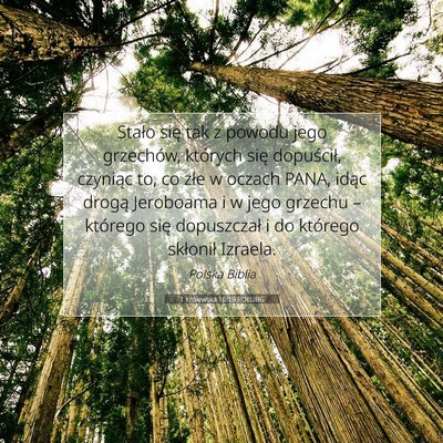 Picture 07 - 1 Królewska 16:19 POLUBG - Stało się tak z powodu jego grzechów, których - Bible Verse Picture