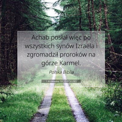 Picture 07 - 1 Królewska 18:20 POLUBG - Achab posłał więc po wszystkich synów Izraela - Bible Verse Picture