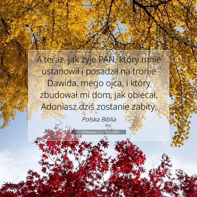 Picture 07 - 1 Królewska 2:24 POLUBG - A teraz, jak żyje PAN, który mnie ustanowił i - Bible Verse Picture