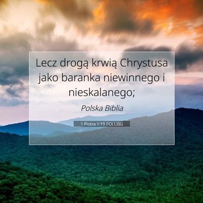 Picture 07 - 1 Piotra 1:19 POLUBG - Lecz drogą krwią Chrystusa jako baranka - Bible Verse Picture