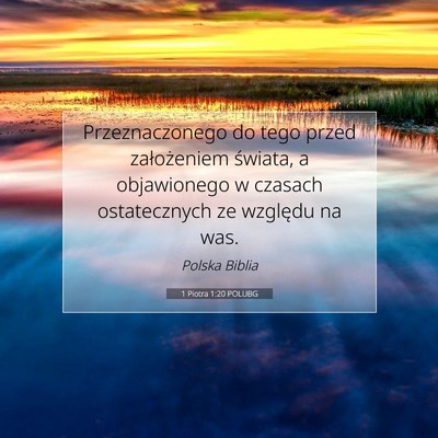Picture 07 - 1 Piotra 1:20 POLUBG - Przeznaczonego do tego przed założeniem - Bible Verse Picture