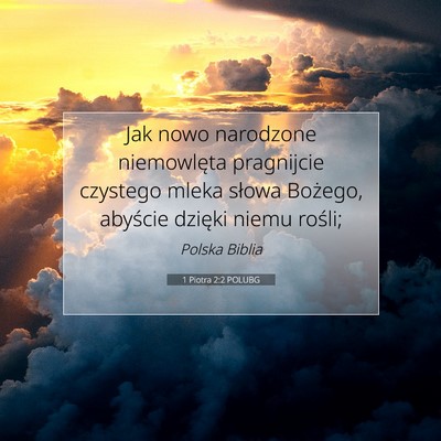 Picture 07 - 1 Piotra 2:2 POLUBG - Jak nowo narodzone niemowlęta pragnijcie - Bible Verse Picture