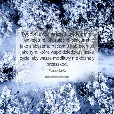 Picture 07 - 1 Piotra 3:7 POLUBG - Podobnie wy, mężowie, żyjcie z nimi - Bible Verse Picture