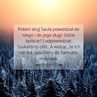 Picture 07 - 1 Samuela 10:14 POLUBG - Potem stryj Saula powiedział do niego i do jego - Bible Verse Picture