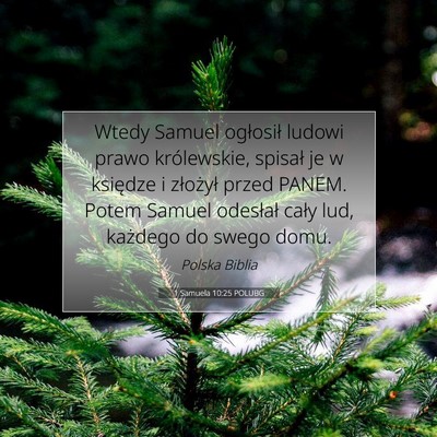 Picture 07 - 1 Samuela 10:25 POLUBG - Wtedy Samuel ogłosił ludowi prawo królewskie, - Bible Verse Picture