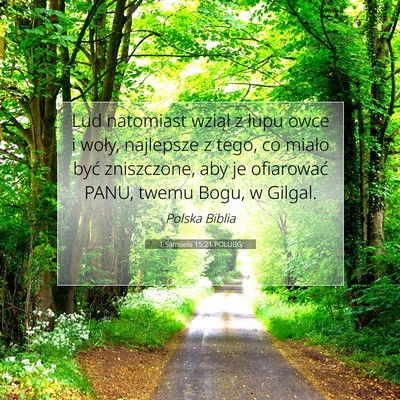 Picture 07 - 1 Samuela 15:21 POLUBG - Lud natomiast wziął z łupu owce i woły, - Bible Verse Picture