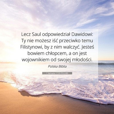 Picture 07 - 1 Samuela 17:33 POLUBG - Lecz Saul odpowiedział Dawidowi: Ty nie możesz - Bible Verse Picture