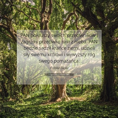 Picture 07 - 1 Samuela 2:10 POLUBG - PAN pokruszy swoich przeciwników i zagrzmi - Bible Verse Picture