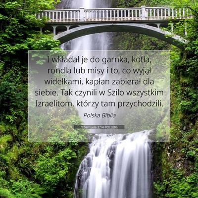 Picture 07 - 1 Samuela 2:14 POLUBG - I wkładał je do garnka, kotła, rondla lub misy - Bible Verse Picture