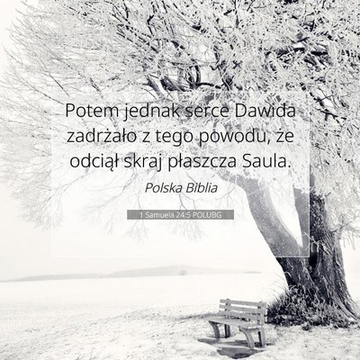 Picture 07 - 1 Samuela 24:5 POLUBG - Potem jednak serce Dawida zadrżało z tego - Bible Verse Picture