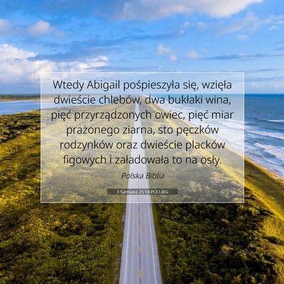 Picture 07 - 1 Samuela 25:18 POLUBG - Wtedy Abigail pośpieszyła się, wzięła - Bible Verse Picture