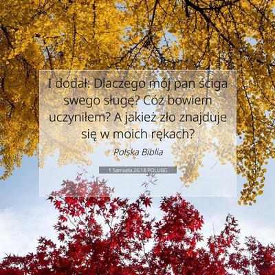 Picture 07 - 1 Samuela 26:18 POLUBG - I dodał: Dlaczego mój pan ściga swego sługę? - Bible Verse Picture