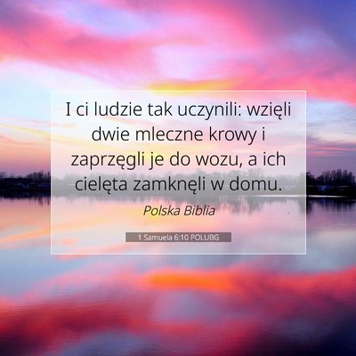 Picture 07 - 1 Samuela 6:10 POLUBG - I ci ludzie tak uczynili: wzięli dwie mleczne - Bible Verse Picture