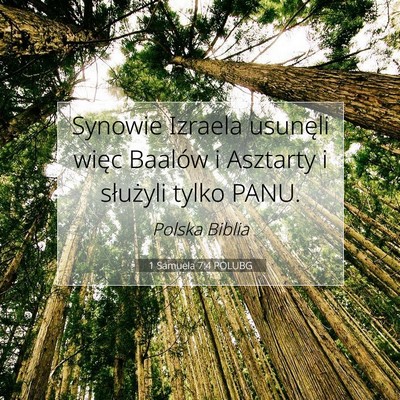 Picture 07 - 1 Samuela 7:4 POLUBG - Synowie Izraela usunęli więc Baalów i Asztarty - Bible Verse Picture