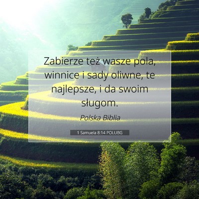 Picture 07 - 1 Samuela 8:14 POLUBG - Zabierze też wasze pola, winnice i sady oliwne, - Bible Verse Picture