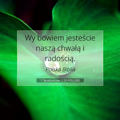 Picture 07 - 1 Tesaloniczan 2:20 POLUBG - Wy bowiem jesteście naszą chwałą i - Bible Verse Picture