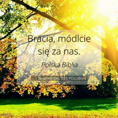 Picture 07 - 1 Tesaloniczan 5:25 POLUBG - Bracia, módlcie się za - Bible Verse Picture