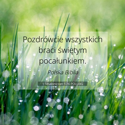Picture 07 - 1 Tesaloniczan 5:26 POLUBG - Pozdrówcie wszystkich braci świętym - Bible Verse Picture