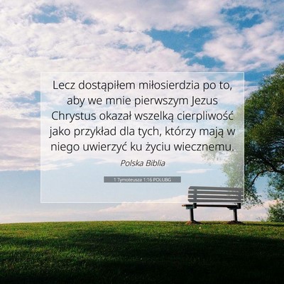Picture 07 - 1 Tymoteusza 1:16 POLUBG - Lecz dostąpiłem miłosierdzia po to, aby we - Bible Verse Picture
