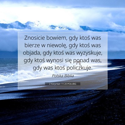 Picture 07 - 2 Koryntian 11:20 POLUBG - Znosicie bowiem, gdy ktoś was bierze w niewolę, - Bible Verse Picture