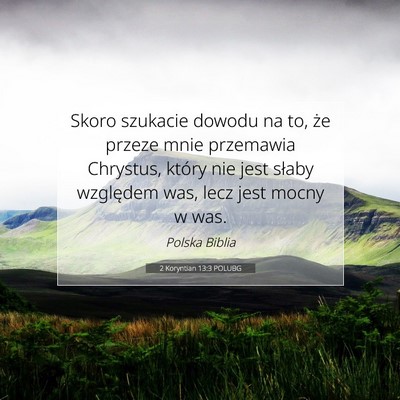 Picture 07 - 2 Koryntian 13:3 POLUBG - Skoro szukacie dowodu na to, że przeze mnie - Bible Verse Picture