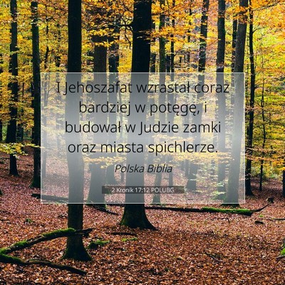 Picture 07 - 2 Kronik 17:12 POLUBG - I Jehoszafat wzrastał coraz bardziej w potęgę, - Bible Verse Picture